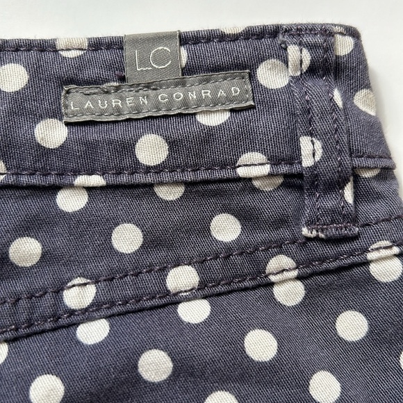 Lauren Conrad Blue and White Polka Dot Jean Shorts Frayed Hem 4 - Picture 9 of 12